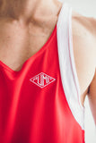 Performance Stringer: RED (with WHITE logo)