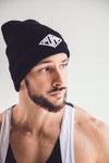 Pump Chasers Beanie: Black with White logo