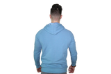 Men's 3D Hoodie: Light Blue (with Solid White Stripe)