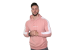 Men's 3D Hoodie: Salmon (with Solid White Stripe)