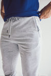Men's Track Style Joggers: Gray (with White stripes)