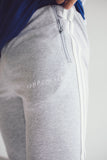 Men's Track Style Joggers: Gray (with White stripes)